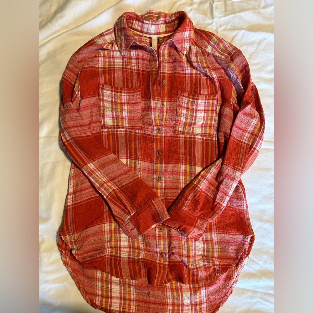 Anthropologie Pilcro Relaxed Plaid Button Down Shirt XXS